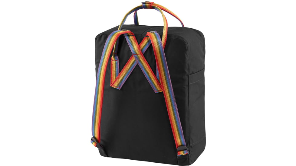 Fjallraven Kanken Rainbow Backpack, Black/Rainbow Pattern, One Size, F23620-550-907-One Size