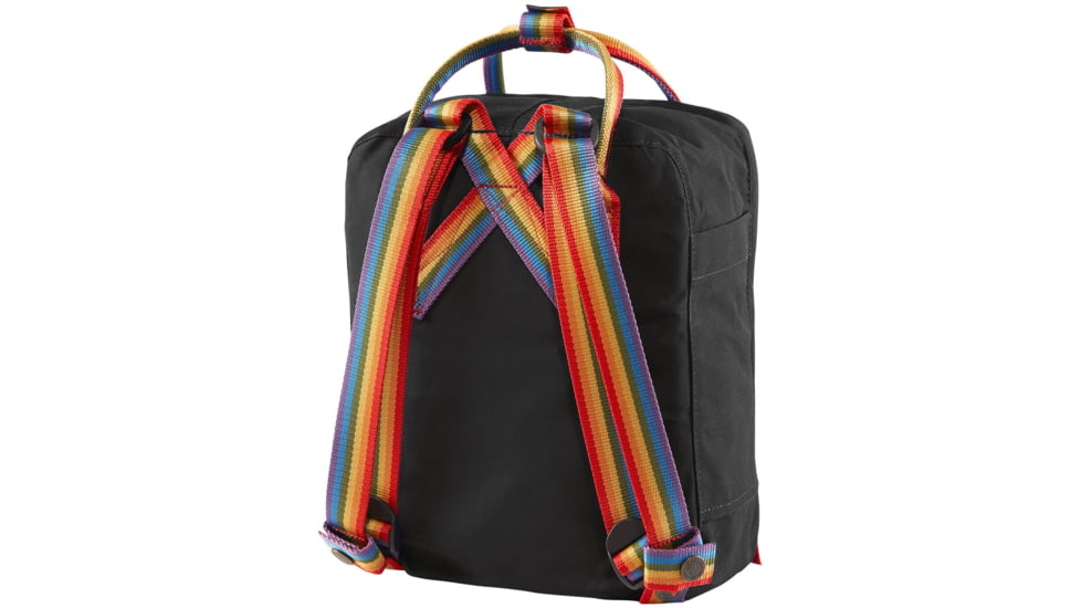 Fjallraven Kanken Rainbow Mini Backpack, Black/Rainbow Pattern, One Size, F23621-550-907-One Size
