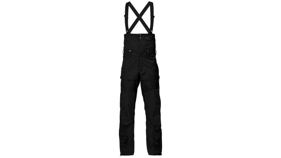 Fjallraven Keb Eco-Shell Bib Trousers - Mens-Black-Regular Inseam-Large