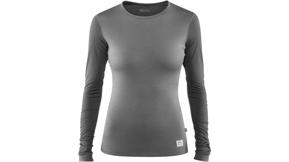 Fjallraven Keb Long Sleeve Wool T-Shirt - Womens, Light Grey-Grey, Large, F89753-010-020-L