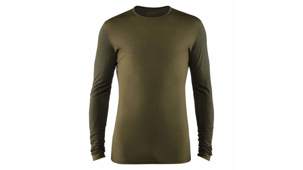 Fjallraven Keb Wool T-shirt Long Sleeve - Mens, Laurel Green-Deep Forest, Extra Large, F81875-625-662-XL