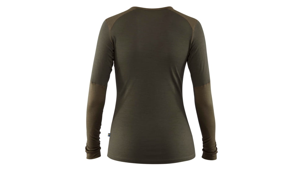 Fjallraven Keb Wool T-Shirt Long Sleeve - Womens, Laurel Green-Deep Forest, Extra Large, F89753-625-662-XL