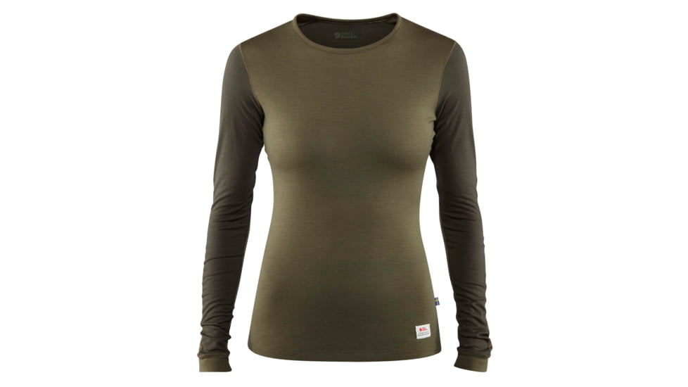 Fjallraven Keb Wool T-Shirt Long Sleeve - Womens, Laurel Green-Deep Forest, Extra Large, F89753-625-662-XL