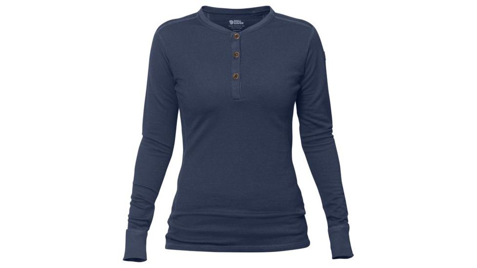 Fjallraven Lappland Merino Henley Long Sleeve -Womens, Storm, Large, F90189-638-L