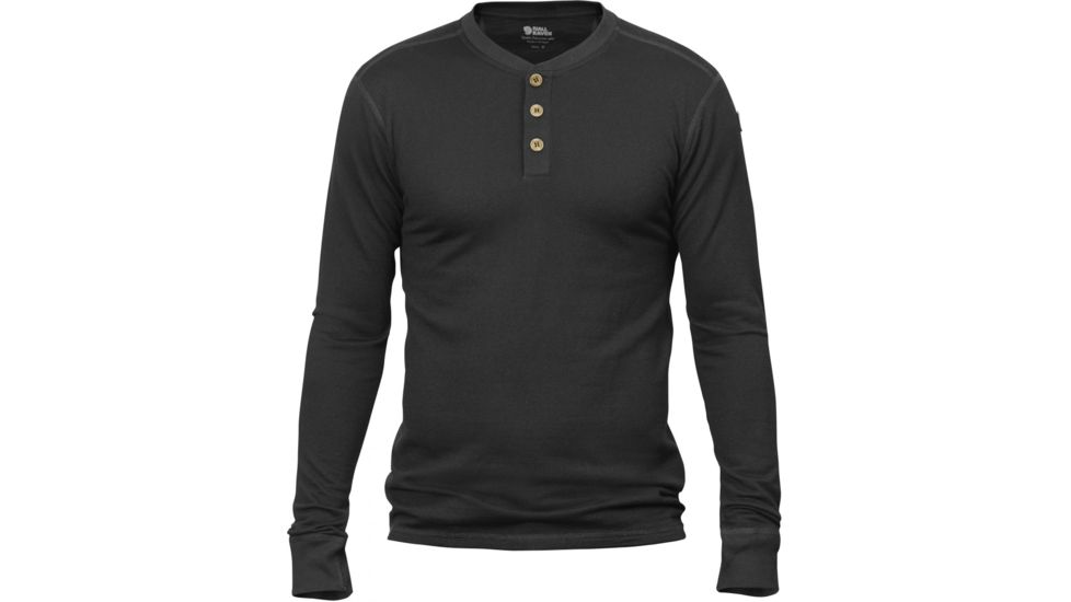 Lappland Merino Long Sleeve Henley - Mens -Dark Grey-Small
