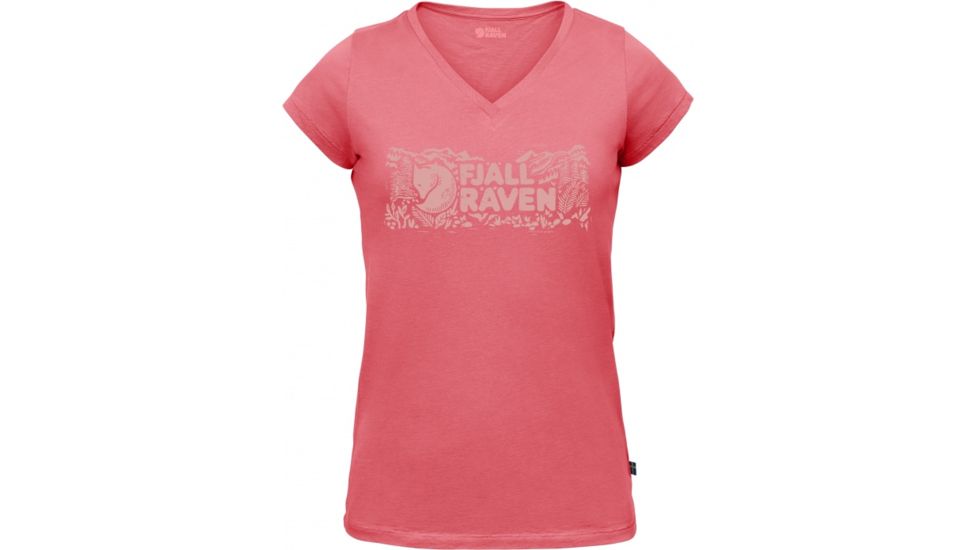 Fjallraven Logo Stamp Silhouette Logo T-Shirt Womens, Peach Pink, XL F89982-319-XL