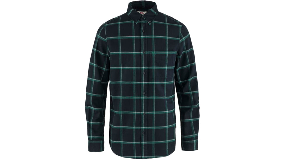 Fjallraven Ovik Comfort Flannel Shirt - Mens, Dark Navy/Arctic Green, Small, F84132-555-667-S