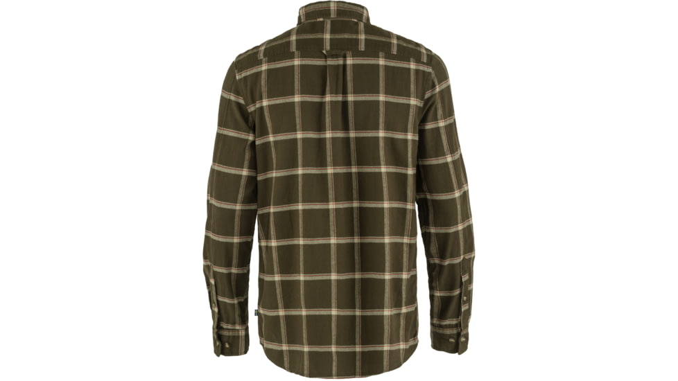 Fjallraven Ovik Comfort Flannel Shirt - Mens, Dark Olive-Sand Stone, Extra Small, F84132-633-195-XS