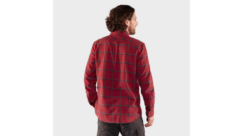 Fjallraven Ovik Comfort Flannel Shirt - Mens, Red Oak/Navy, Large, F84132-345-560-L