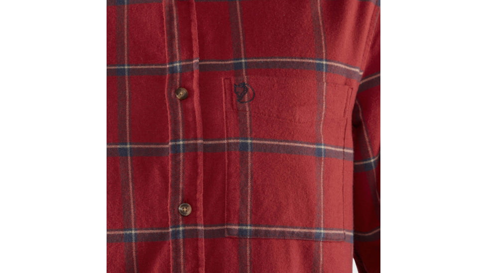 Fjallraven Ovik Comfort Flannel Shirt - Mens, Red Oak/Navy, Large, F84132-345-560-L