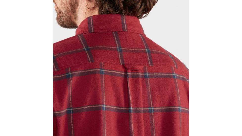Fjallraven Ovik Comfort Flannel Shirt - Mens, Red Oak/Navy, Large, F84132-345-560-L