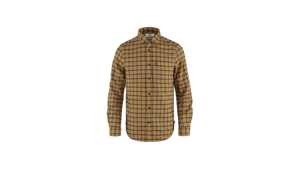 Fjallraven Ovik Flannel Shirt - Mens, Buckwheat Brown/Dark Navy, Large, F82979-232-555-L