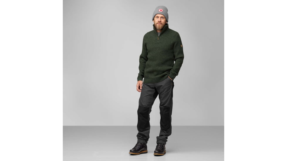 Fjallraven Ovik Half Zip Knit - Mens, Deep Forest, Medium, F86672-662-M