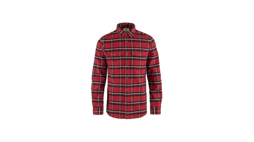 Fjallraven Ovik Heavy Flannel Shirt - Mens, Red Oak/Fog, Large, F82978-345-021-L