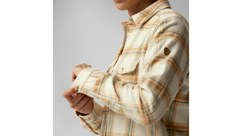 Fjallraven Ovik Heavy Flannel Shirt - Womens, Chalk White/Dune Beige, 2XS, F86999-113-196-XXS