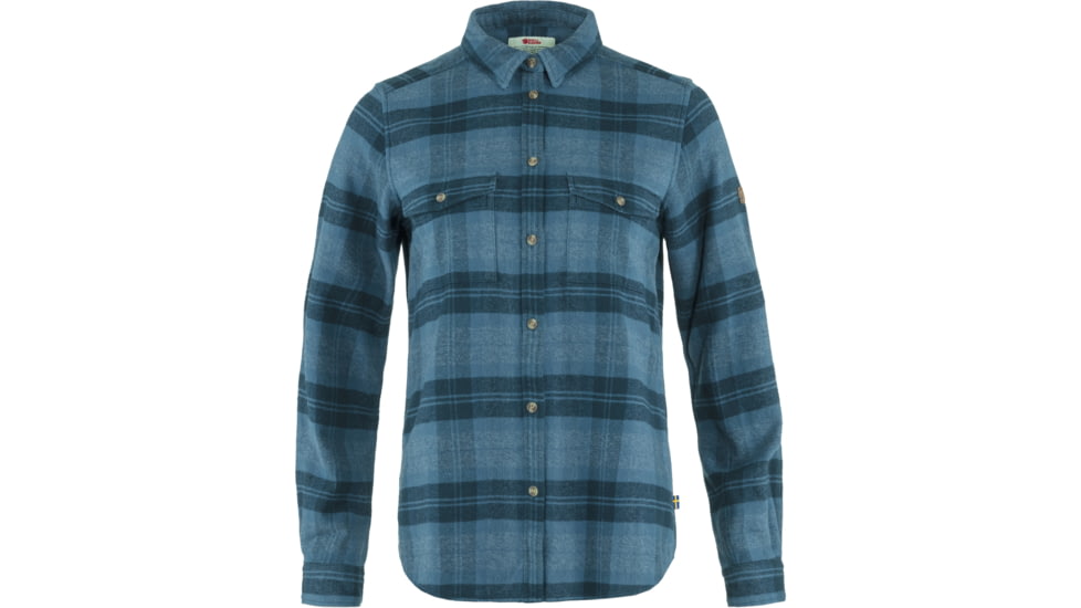 Fjallraven Ovik Heavy Flannel Shirt - Womens, Indigo Blue-Dark Navy, Medium, F89832-534-555-M