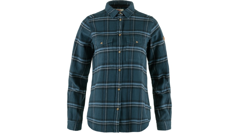 Fjallraven Ovik Heavy Flannel Shirt - Womens, Indigo Blue/Dark Navy, 2XS, F86999-534-555-XXS