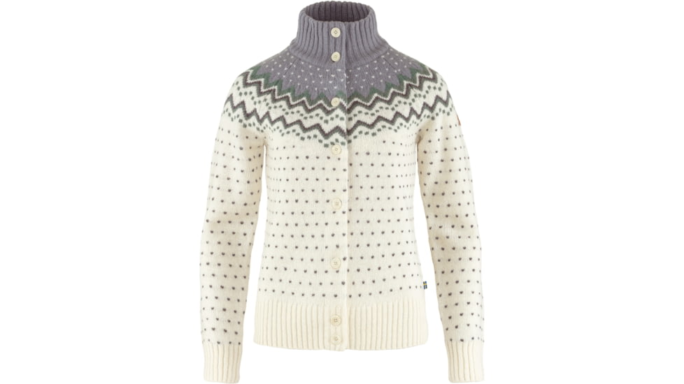 Fjallraven Ovik Knit Cardigan - Womens, Chalk White-Flint Grey, Small, F84148-113-055-S