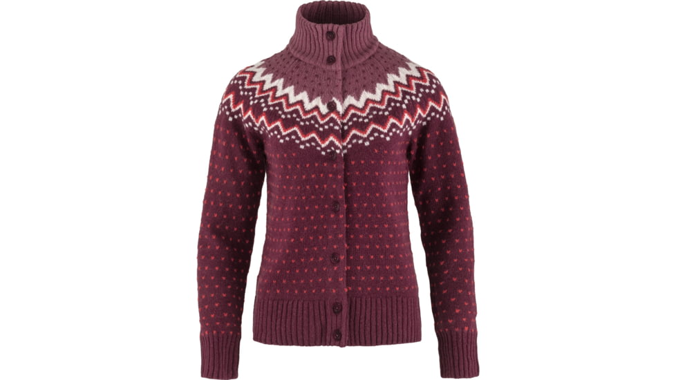Fjallraven Ovik Knit Cardigan - Womens, Dark Garnet, 2XS, F84148-356-XXS