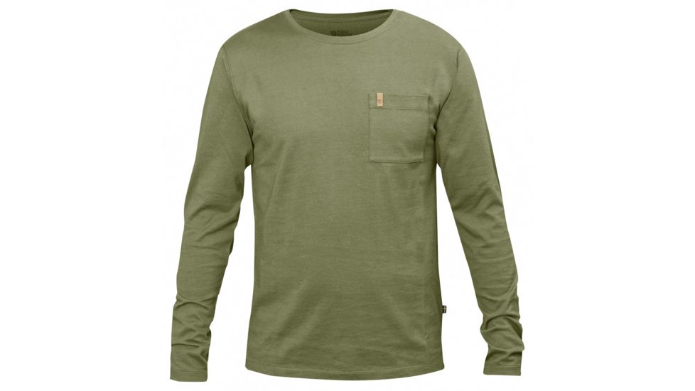 Fjallraven Ovik Pocket Long Sleeve T-Shirt - Men's-Green-X-Large