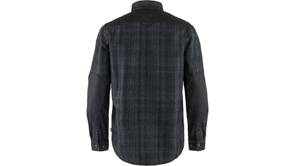 Fjallraven Ovik Re-Wool Shirt LS - Mens, Grey/Dark, Small, F81885-020-030-S