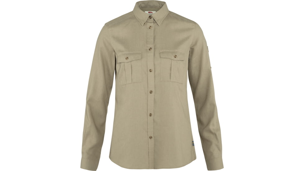 Fjallraven Ovik Travel Long Sleeve Shirt - Womens, Sand Stone, Small, F89843-195-S