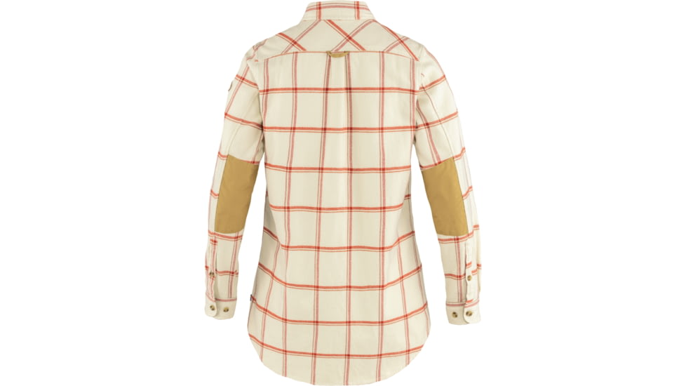 Fjallraven Ovik Twill Shirt Long Sleeve - Womens, Chalk White-Cabin Red, Medium, F84134-113-321-M