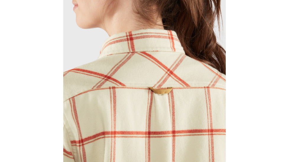 Fjallraven Ovik Twill Shirt Long Sleeve - Womens, Chalk White-Cabin Red, Medium, F84134-113-321-M