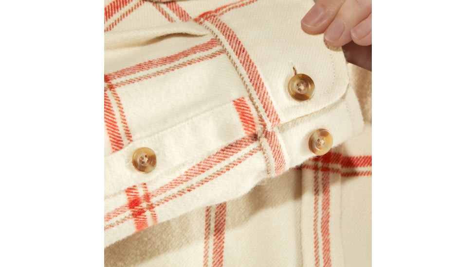 Fjallraven Ovik Twill Shirt Long Sleeve - Womens, Chalk White-Cabin Red, Medium, F84134-113-321-M