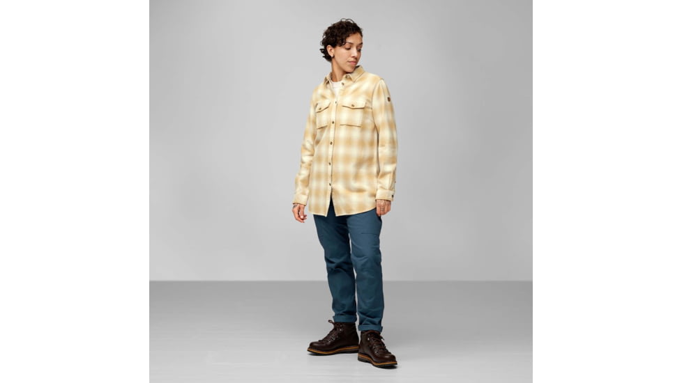 Fjallraven Ovik Twill Shirt Long Sleeve - Womens, Chalk White/Dune Beige, 2XS, F87120-113-196-XXS