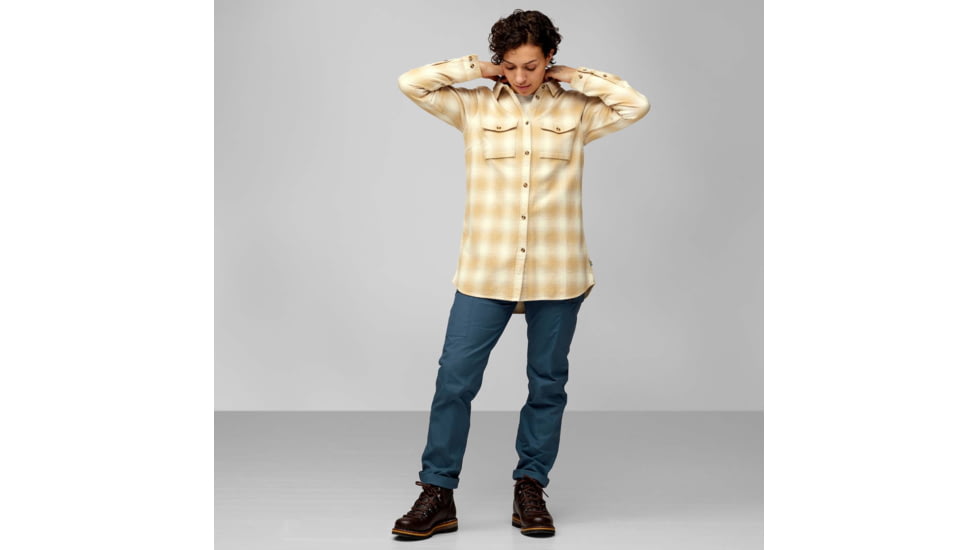 Fjallraven Ovik Twill Shirt Long Sleeve - Womens, Chalk White/Dune Beige, 2XS, F87120-113-196-XXS