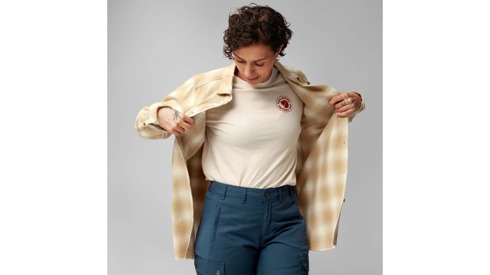 Fjallraven Ovik Twill Shirt Long Sleeve - Womens, Chalk White/Dune Beige, 2XS, F87120-113-196-XXS