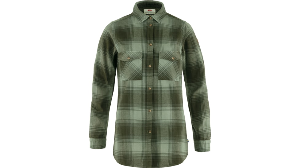 Fjallraven Ovik Twill Shirt Long Sleeve - Womens, Deep Forest-Patina Green, Medium, F84134-662-614-M