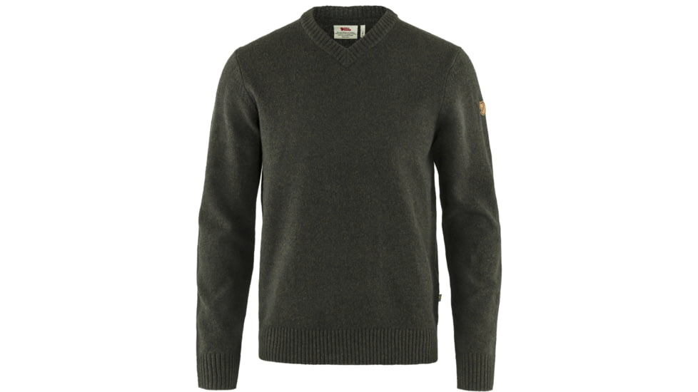 Fjallraven Ovik V-Neck Sweater - Mens, Dark Olive, 3XL, F87320-633-XXXL