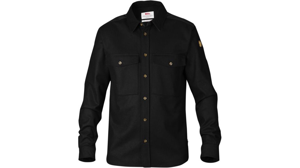 Fjallraven Ovik Wool Shirt Jacket - Men's-Black-Small
