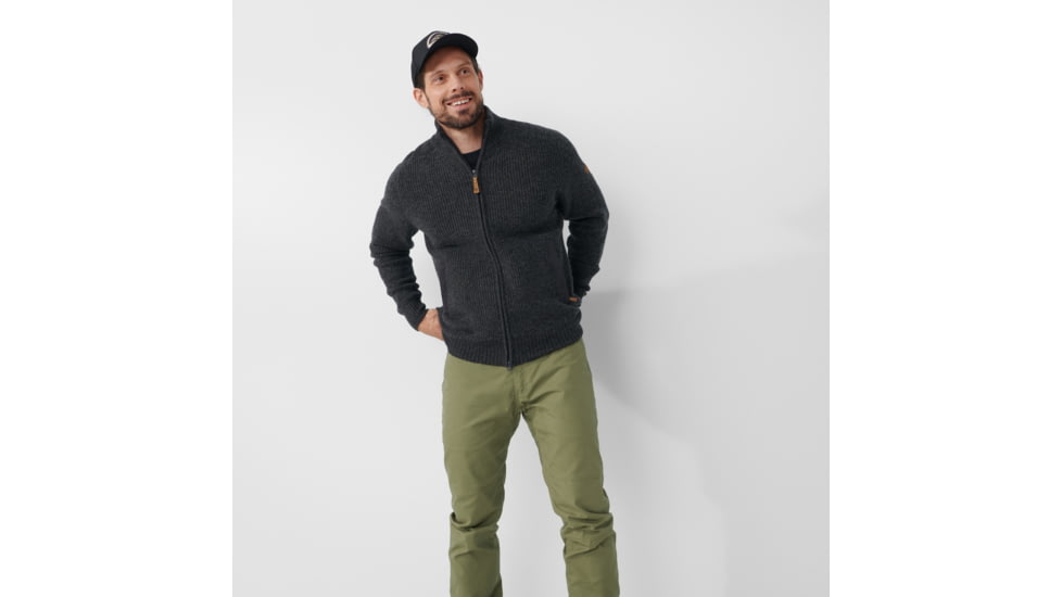 Fjallraven Ovik Zip Cardigan Knit - Mens, Dark Grey, Extra Large, F87071-030-XL