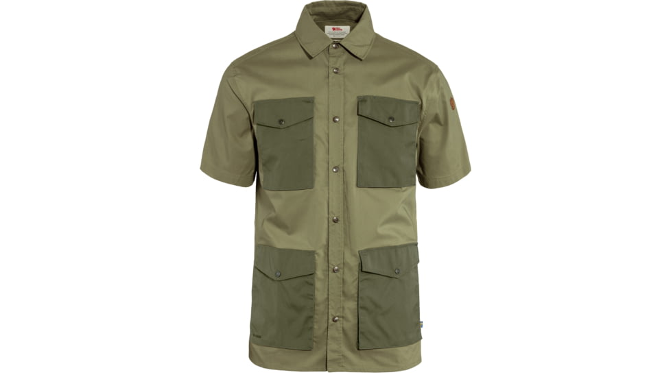 Fjallraven Raven Short Sleeve Shirt - Mens, Green-Laurel Green, Large, F87106-620-625-L