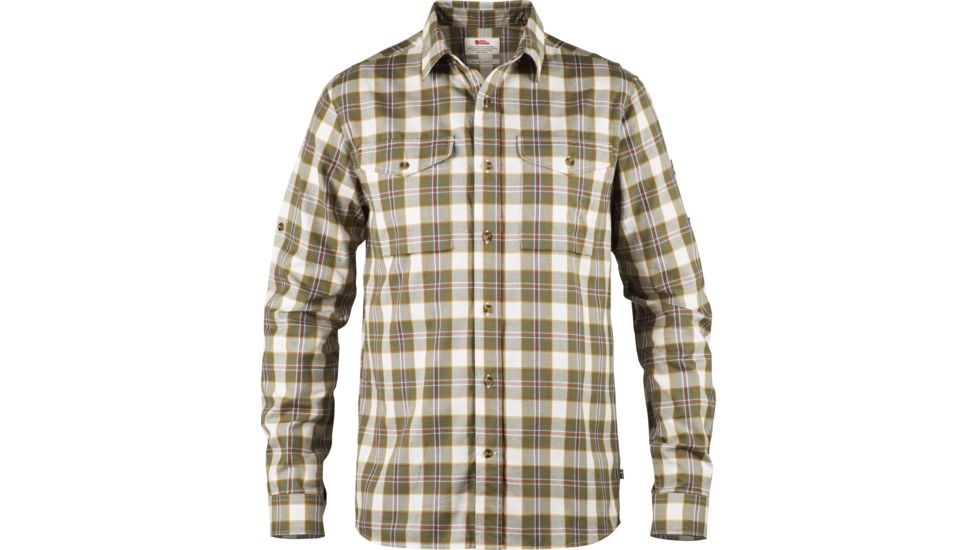 Fjallraven Singi Flannel Long Sleeve Shirt - Men's-Green-X-Large