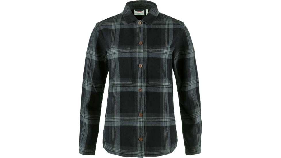Fjallraven Singi Flannel Overshirt - Womens, Black/Iron Grey, Large, F86986-550-048-L