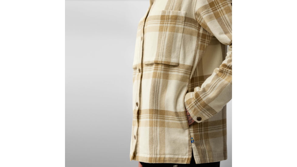 Fjallraven Singi Flannel Overshirt - Womens, Chalk White/Dune Beige, Extra Large, F86986-113-196-XL