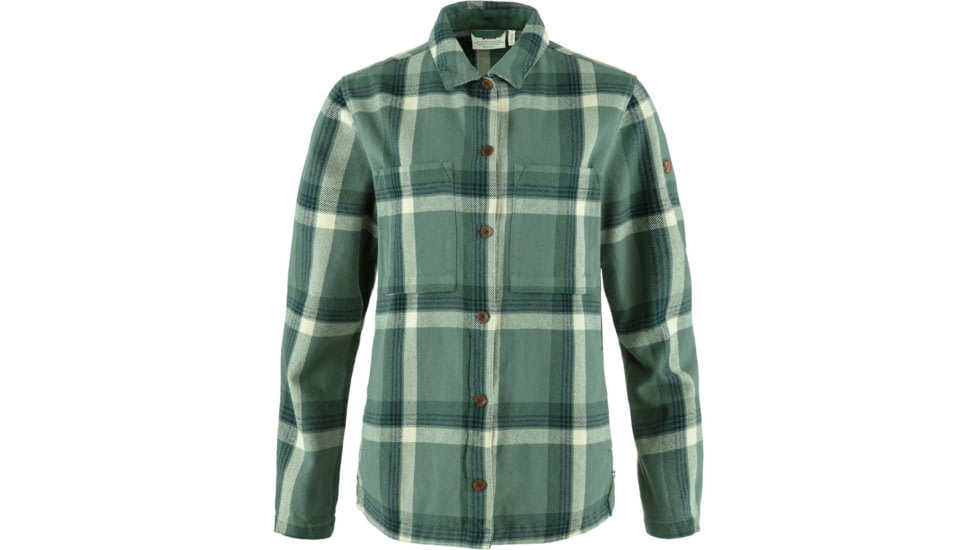 Fjallraven Singi Flannel Overshirt - Womens, Patina Green/Deep Patina, Extra Large, F86986-614-679-XL