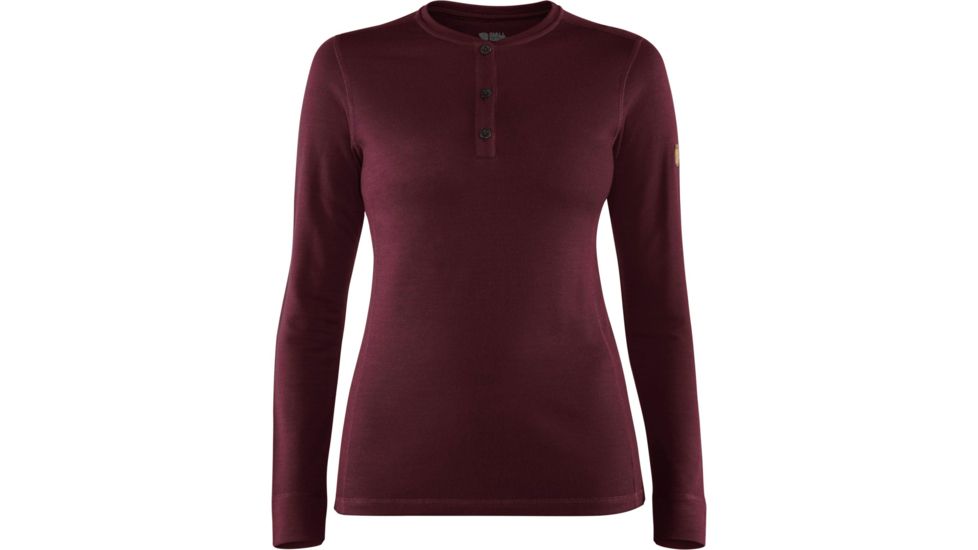 Fjallraven Singi Merino Henley - Womens, Dark Garnet, Small, F89310-356-S