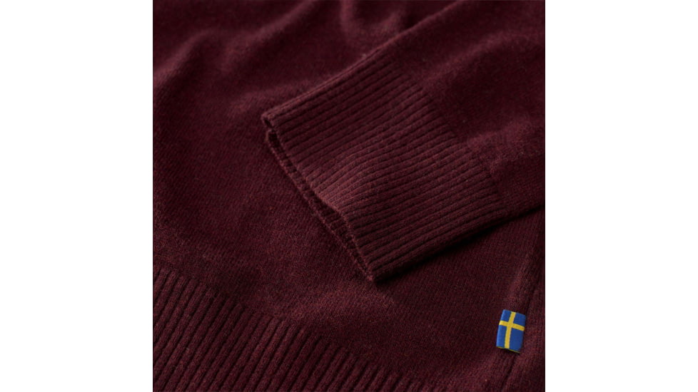 Fjallraven Sormland V-Neck Sweater - Womens, Dark Garnet, Medium, F90177-356-M
