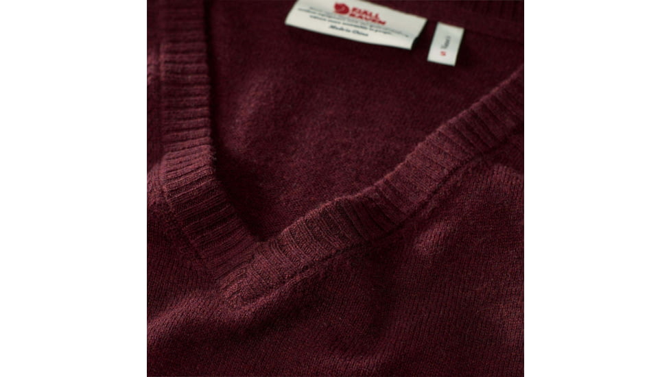 Fjallraven Sormland V-Neck Sweater - Womens, Dark Garnet, Medium, F90177-356-M