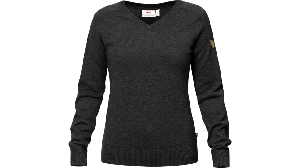 Fjallraven Sormland V-Neck Sweater - Womens, Dark Grey, Extra Large, F90177-030-XL