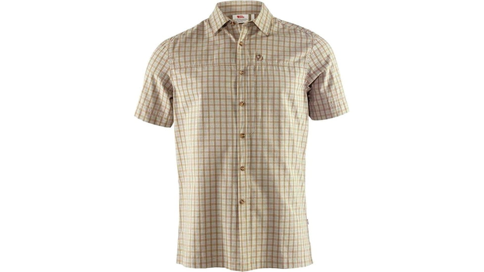 Fjallraven Svante Seersucker Short Sleeve Shirt - Men's, Small, Dark Sand, F81544-227-S