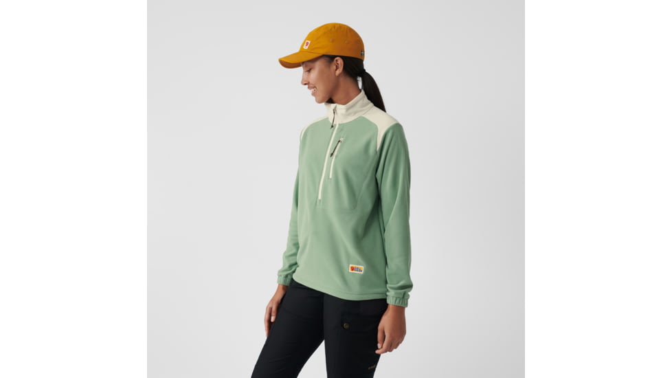 Fjallraven Vardag Lite Fleece - Womens, Sage Green/Chalk White, Medium, F84785-516-113-M