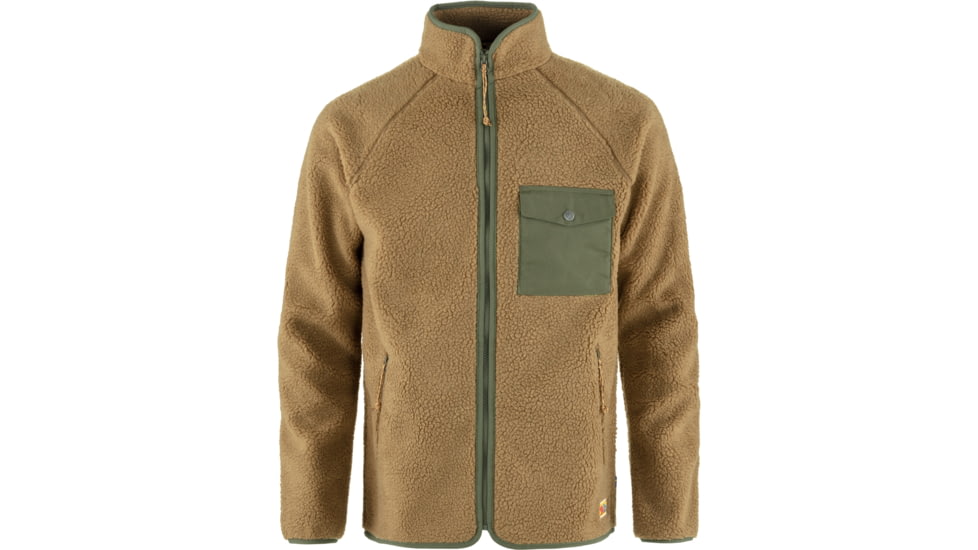 Fjallraven Vardag Pile Fleece - Mens, Buckwheat Brown/Laurel Green, Small, F84158-232-625-S