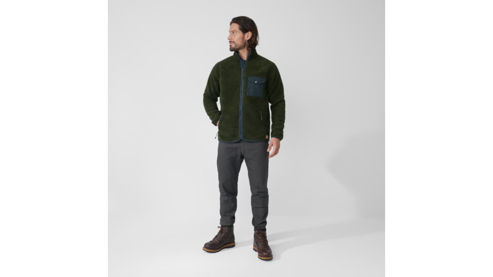 Fjallraven Vardag Pile Fleece - Mens, Deep Forest, Medium, F84158-662-M