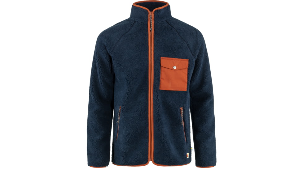 Fjallraven Vardag Pile Fleece - Mens, Navy-Autumn Leaf, Large, F84158-560-215-L
